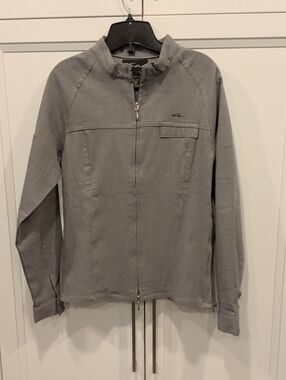 FUBU Men's Light Gray Zip Jacket